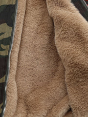 Embroidered Detachable Fur Hooded Jacket