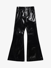 Glossy Patent Leather Flare Pants