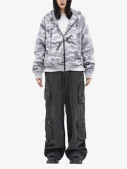 Camouflage Fleece Hooded Jacket