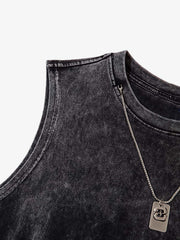 Gradient Tie-Dye Raw Edge Vest