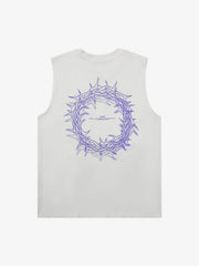 Thorn Ring Retro Font Street Rap Sleeveless Vest