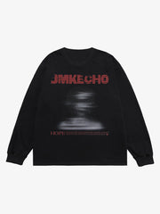 Blurred Silhouette Print Long Sleeve Shirt