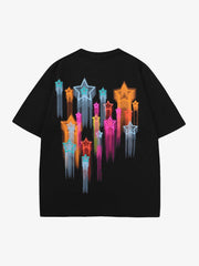 Colorful Full Of Stars Printed T-shirt