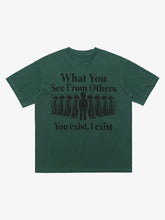 Street Retro Portrait Letter Print T-Shirt