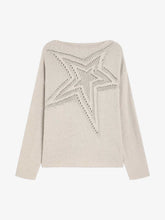 Star Cutout Boatneck Sweater