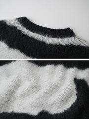 Irregular Contrasting Color Sweater