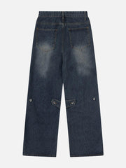 Irregular Waist Wide Leg Jeans