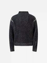 Jacquard Half Turtleneck Knitted Sweater