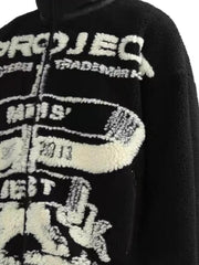 Jacquard Stand Collar Sherpa Jacket