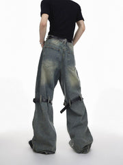 Knee Belt Loose Jeans
