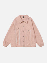 Lace Washed Faux Leather Jacket