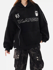 Letter Print Line Design Hoodie