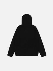 Lettering Print Zip-Up Hoodie