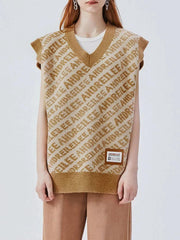 Letters Graphic Sweater Vests