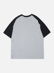 Love Heart Print Patchwork Tee