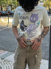Made Retro Skull Letter Foam T-Shirt