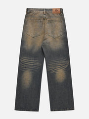Mud Dyeing Washed Jeans