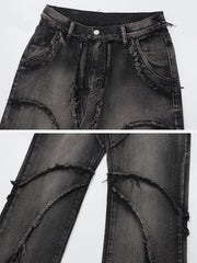 Multi Fringe Washed Jeans