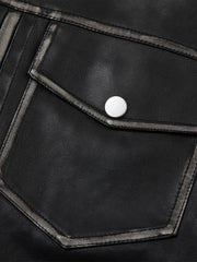 Multi Pocket Faux Leather Jacket