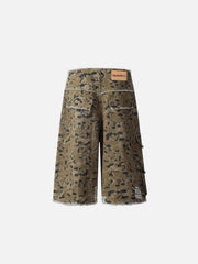 Multi Pocket Fringe Longline Jorts
