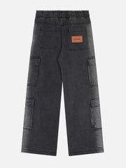 Multi-Pocket Water-Washed Jeans