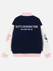 Number 56 Embroidered PU Baseball Jacket
