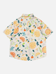 Orange Print Short Sleeve Shirt