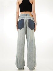 Patchwork Color Blocking Jeans