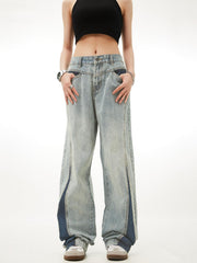 Patchwork Color Blocking Jeans