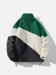 Patchwork Contrast Sherpa Winter Coat