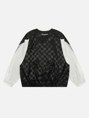Patchwork Plaid Jersey Sweatshirt