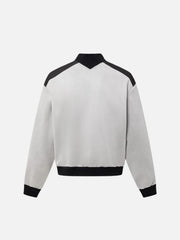 Patchwork Stand Collar Sweatshirt
