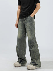 Patchwork Washed Jeans