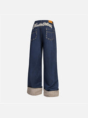 Plaid Panel Jeans