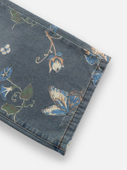 Plant Flower Print Jeans