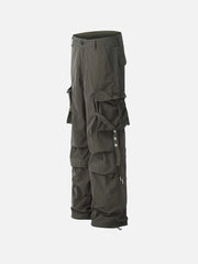 Pleated Bandage Drawstring Cargo Pants