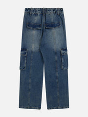 Pleats Multi-Pocket Jeans