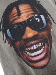 Portrait Print Crew Neck T-Shirt