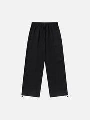 Printed Drawstring Multi-Pocket Cargo Pants