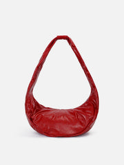 Red Faux Leather Diagonal Bag