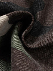 Retro Camouflage Whisker Raw Edge Cropped Shorts