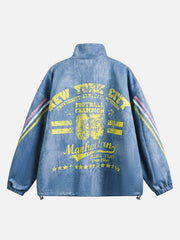 Retro Contrast Suede Track Jacket