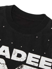 Retro Crystal Letter T-Shirt