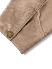 Retro Lapel Zip Up Work Jacket