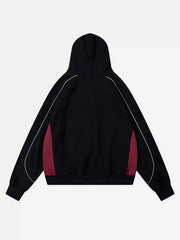 Retro Patchwork Hip-Hop Hoodie