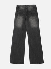 Retro Sun Faded Patchwork Jeans
