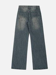 Retro Sun Faded Patchwork Jeans