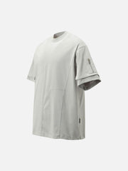 Retro Washed Deconstruction Functional Pocket T-Shirt