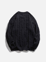 Solid Color Woven Sweater