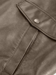 Solid Faux Leather Jacket